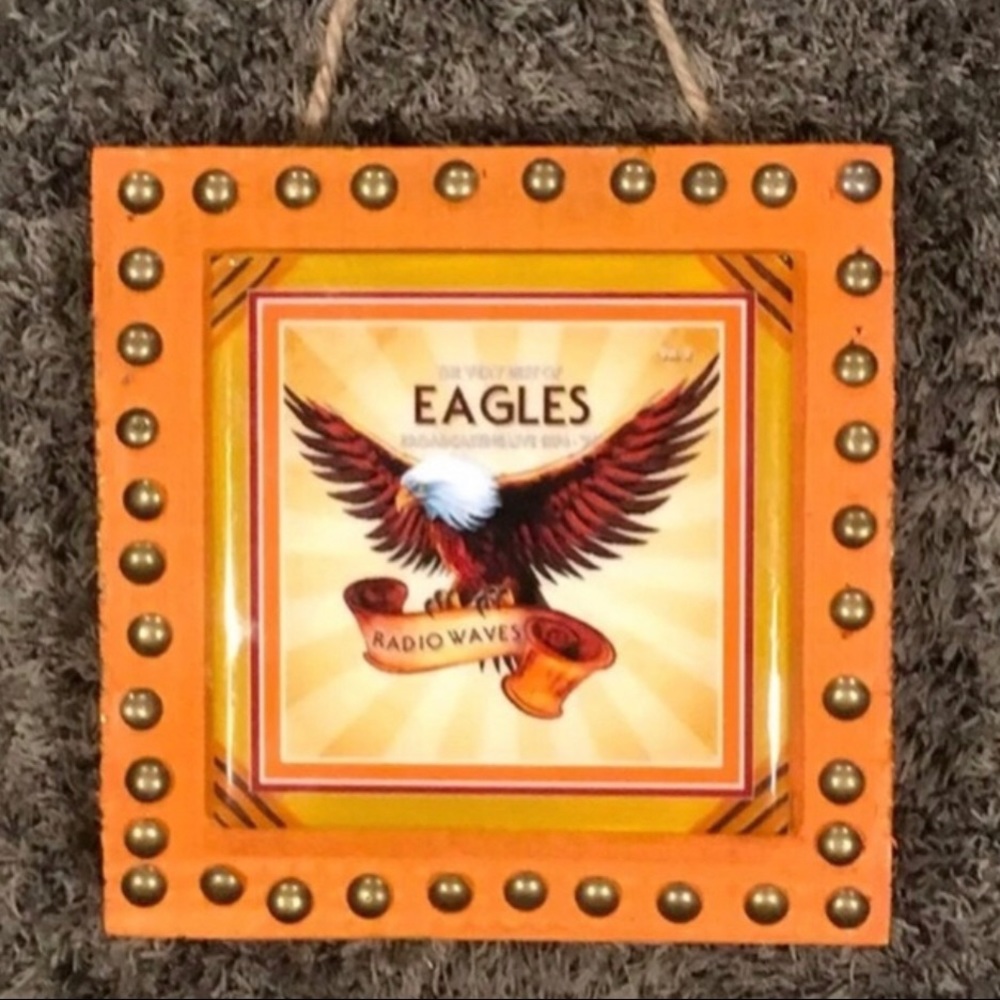 🌈2 $10 items for $10 (2 for 1) “The Eagles” rock band wall art 6” x 6” NWOT